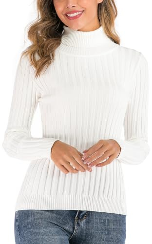 Enjoyoself Suéter Cuello Alto para Mujer Pull-Over Tops Primavera Otoño Suéter de Punto Suéter de Invierno cálido y Elegante Suéter Elegante Calcetín Moderno Cuello Alto Alto Mujer Básico