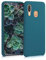 kwmobile Hülle kompatibel mit Samsung Galaxy A40 Hülle - Silikon Handy Case - Handyhülle weiche Oberfläche - kabelloses Laden - Petrol matt