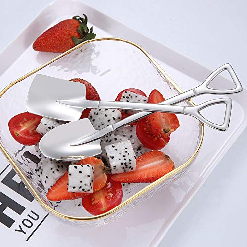 FGHOMEYWKFS Retro Pala Creativo Cucchiaio da Dessert Punta Pala Cucchiaio Gourmet Cucchiaio da caffè in Acciaio Inossidabile @ Levigatura a Pala Piatta