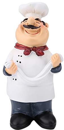 Koch Statue Küche Dekoration Harz dekorative Ornament Chef Statue Sammlerfigur Figur für zu Hause Küche Kaffee Dekoration(71110 02)