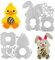UFLF 2 Stücke Ostern Stanzschablonen Hase Ente Box Stanzen Metall Prägeschablonen Stanzformen Cutting Dies für DIY Scrapbooking Karten Handwerk Geschenk Homedeko