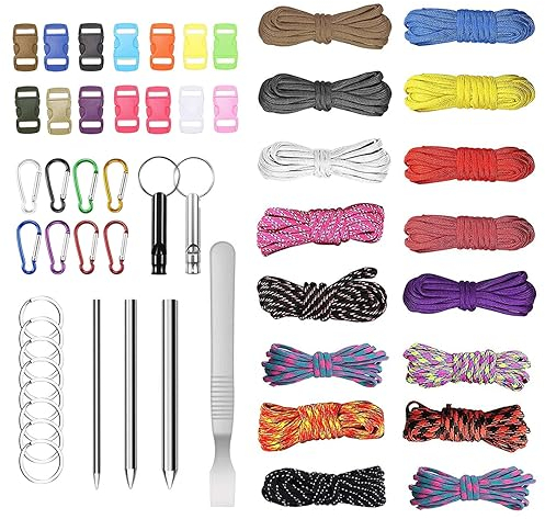 EUBSWA Paracord 550 Set 16 Farben, Multifunktionale Nylonseile für DIY Armband Hundeleine Hundehalsband Lanyard Schlüsselbund