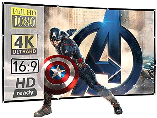 Display4top 100 inch 16:9 HD Foldable Projector Screen,Anti-Crease Portable Front & Rear Projection Movies Screen for Home Theater Outdoor Indoor Classroom Training