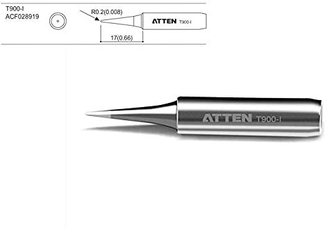 0.2mm Conical Soldering Tip Atten T900-I Compatible with AT-937, AT-938D, AT-8586, ST-60, ST-80 irons and stations