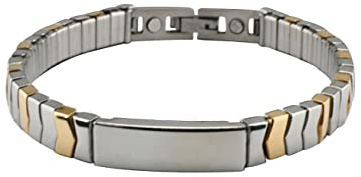 Flex Edelstahl Kupfer Armband Cube bicolor gold / silber M - XL mit Kupfer TRINITIX Magnetschmuck Magnetix Kollektion klassisch TRX # 440 Cu