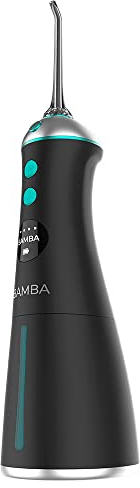 Cecotec Irrigador Bucal Portátil Bamba ToothCare 1100 Jet Liberty. 6 Modos de uso y 6 Boquillas, Pantalla LED, Capacidad 280 ml, 8 Ajustes de presión, IPX7, Carga USB y Bolsa de Viaje