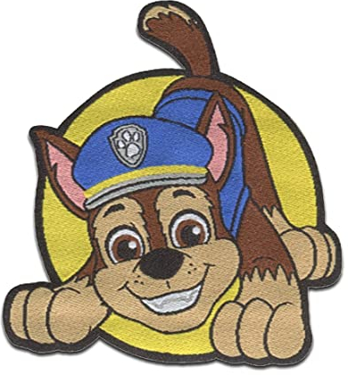Paw Patrol Chase - Aufnäher, Bügelbild, Aufbügler, Applikationen, Patches, Flicken, zum aufbügeln, Größe: 5,7 x 6,3 cm