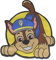 Paw Patrol Chase - Aufnäher, Bügelbild, Aufbügler, Applikationen, Patches, Flicken, zum aufbügeln, Größe: 5,7 x 6,3 cm