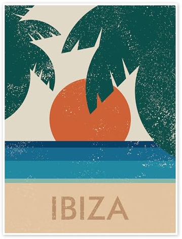 Posterlounge Platja d'en Bossa, Ibiza Poster von Swissty 50 x 70 cm Wandbilder Wanddeko