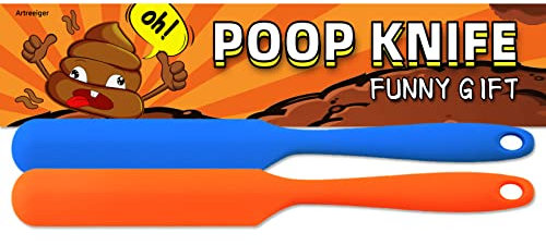 Artreeiger 2 Pack Poop Knife, Silicone Poop Cutter Knife Prank Practical Joke Toys Funny Gag Gifts for White Elephant Gift Exchange, Christmas, Anniversary, Bachelor Party, Birthdays and Special Day