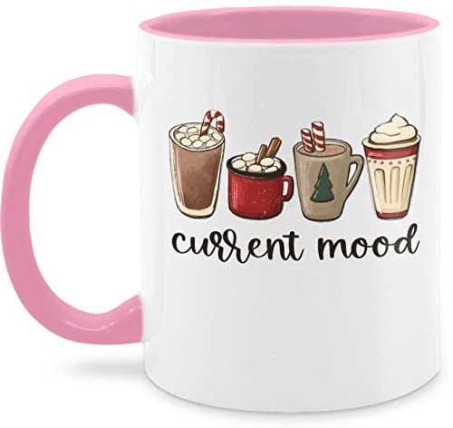 Tasse Tassen 325ml - Weihnachtstasse Weihnachten - Current mood - Heiße Schokolade und Marshmallows - 325 ml - Rosa - merry x-mas x mas geschenke christmas weinachten weihnachts geschenk weinachts