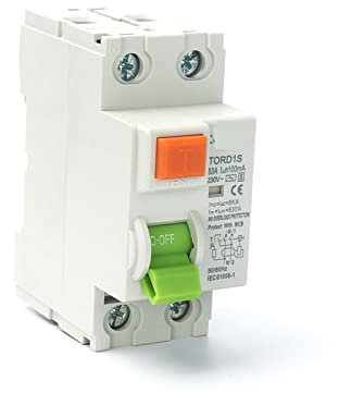 PULMAC Disyuntor electromagnético de Interruptor diferencial de Tipo retardado RCD Tipo S con retardo de Tiempo, RCD ELCB (Size : 2 Pole 100 mA, Color : 40A)