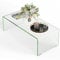 LIFEZEAL Mesa de Centro de Cristal Templado, Mesa de Centro Rectangular, Diseño Moderno y Minimalista, Mueble de Salón Transparente, 108x50x35 cm, Sin Montaje, para Salones