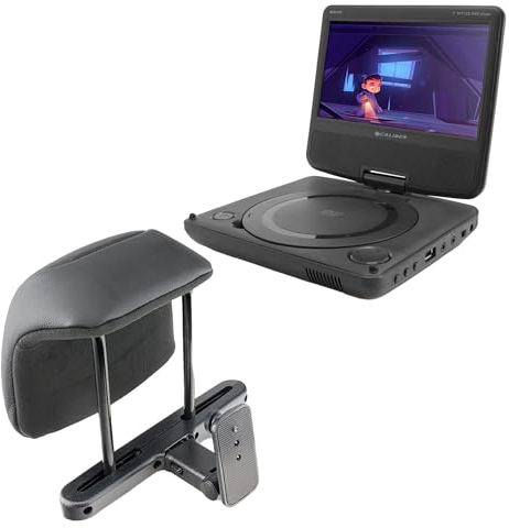 Caliber Tragbarer DVD-Player - USB -Anschluss. MPD107-7 Zoll Bildschirm - 840 x 480 Auflösung - 2 Stunden Akkulaufzeit - Schwarz - 180 x 150 x 41 mm