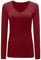 Womans T Shirt New Ladies Tops Long Sleeve V Neck Basic Casual Tshirts UK Plus Size 8-26 Wine