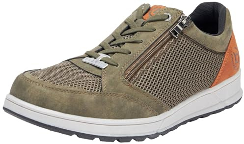 bugatti Casual Sneaker mit Reißverschluss, strapazierfähige Laufsohle, Dark Green, 48 EU