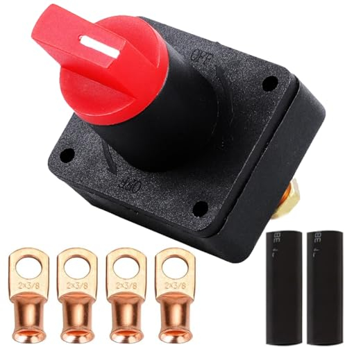 Greluma 1 Pieza Aislador giratorio de desconexión de batería, interruptor de corte de energía de 12-24V para coche, barco, furgoneta, camión, caravana