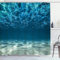 Ozean-Duschvorhang-Set, Tropische Meereslandschaft, strahlender Sonnenschein durch tiefblaues Meer, Blick auf Unterwasser-Badezimmer-Duschvorhänge-Set, 145 x 213 cm (57,09 x 83,86 Zoll)