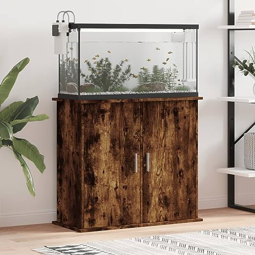 LAPOOH Aquariumständer Räuchereiche 81x36x73 cm Holzwerkstoff, Aquarium Unterschrank, Aquarium Schrank, Aquariumschrank, Aquarium Tisch, Aquarium Stands 833628