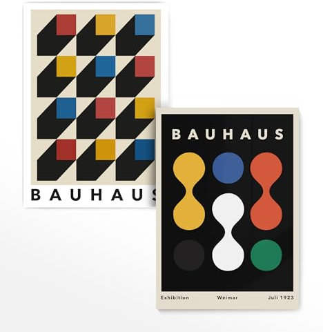 Bauhaus Poster Set - Geometrische Harmonische Formen für Ästhetische Wohnraumgestaltung A1