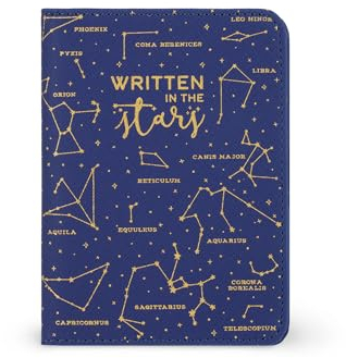 Legami - Porta Passaporto Blu, Passport Holder Portafoglio per Viaggiare, Custodia per Passaporto, 1 Tasca per Passaporto, 4 Tasche per Carte, Protezione RFID, 10,5 x 14 x 1 cm, Tema Stars