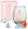 Radsocken 40th Birthday Gifts for Girls, Iridescent Stemless Wine Glasses, 40th Fabulous Pink Personalised Wine Glass for Women, Birthday Gifts for Women Funny Gifts for Friends