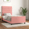 THOYTOUI Bettgestell, Polsterbett Bettsystem Betten Bett Geeignet für Schlafzimmer Gästezimmer Hotel Mehrbettzimmer mit Kopfteil Rosa 100x200 cm Samt