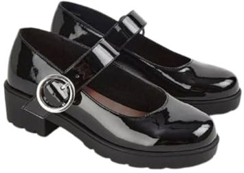 Girls Black Patent Mary Jane School Shoes Pumps Dolly Work Strap Buckle Size C13-6 (Black, UK Footwear Size System, Big Kid, Women, Numeric, Medium, 3)