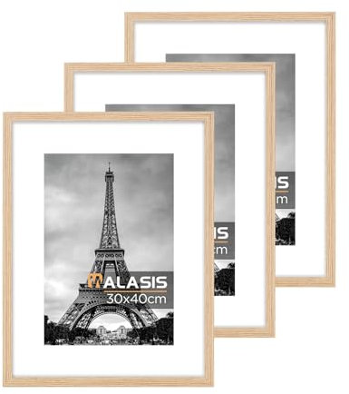 Walasis Lot de 3 Cadre 30x40 Bois: Cadres Photo 40x30 pour Photos Images Affiches Puzzle
