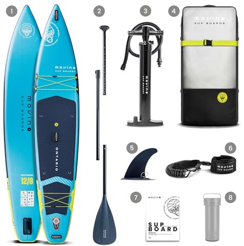 Movino Ontario Touring 12’16 SUP Stand Up Paddling Board Set Aufblasbares Stand Up Paddle Board Leicht Standuppaddelboard Sup Boards Und Zubehör Wasser Sport 380 cm