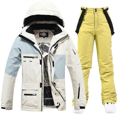 BoShiNuo Damen-Skibekleidung Snowboard-Anzug-Sets Schnee-Ski-Jacken Ski-Jacken und Hosen Schnee-Ski-Anzug für Männer und Frauen H907 Jacket Pant_q M