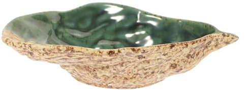 MOLUCKFU Keramik-teller Mit Unregelmäßiger Austernschalen-form Glasiert Stilvoller Servierteller Für Salat Obst Und Steak Spülmaschinenfest Für Hotel Und Restaurant