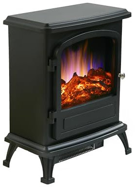 Endeavour Fires Farlington Freestanding Electric Stove, 1-2kW Heat Output, LED Flame Effect, Remote Control