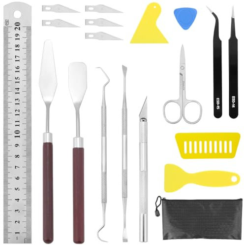 QWORK® 18 Stück Plotter Zubehör Set, Vinyl Jäten Bastelwerkzeug, für Beschriftung, Cameos, DIY Machen