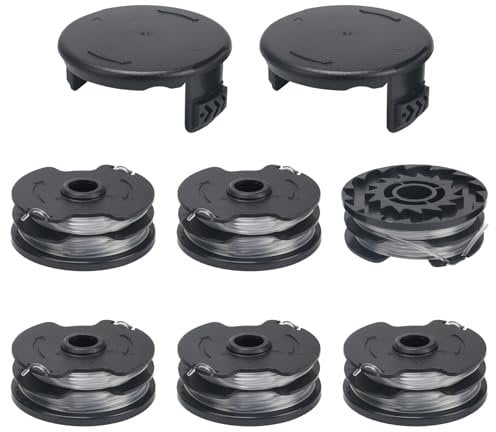 COEWUR 6 Pezzi Bobina a Filo per Tagliabordi Rocchetto Filo Tagliabordi Ø1,6mm Bobina Ricambio Decespugliatore per Parkside PRTA 20-Li A1/B1/B2/C3 PRT 300 A1 PRT 550 A1/A3 (con 2 Tappi)