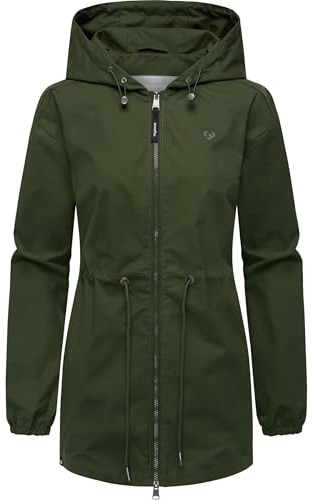 Ragwear Damen leichte Übergangsjacke kurze Frühlingsjacke mit Kapuze und Taillenzugband Monadissimo B YOUMODO XS-6XL