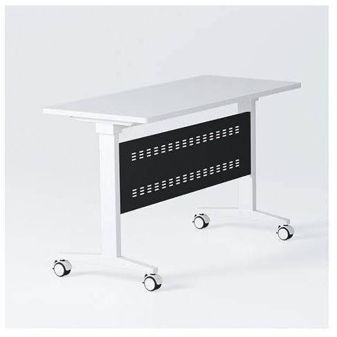 Konferenztisch Klappbar, Schreibtisch Weiß Mit Rollen, Klapp Schulungs Seminartisch, Modularer Großer Seminartisch, Arbeitstisch Klappbar, Klappbarer Schulungstisch Für Büro, Zuhause, Klassenzimmer(12