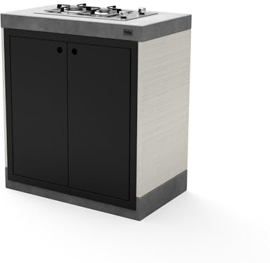 TUOZI - Standmodul PLAN/VENIT Gas 78 für vorgefertigten Grill (weiß, grau, schwarz - 78 x 47 x 47 cm) - Verwendung im Freien