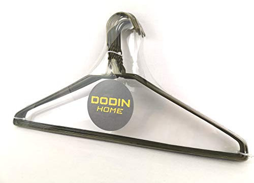 DODIN HOME Pack of 10 Bronze Wire Hangers Space Saving Metal Coat Hanger Suit Hangers with Trouser Bar Clothes T-Shirt Dress (Bronze, 10)