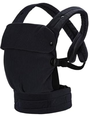 Babytrage, Kuschelige Tragetücher, Ergonomische Babytrage mit Kopfstütze, Babytrages mit verstärkter Lendenwirbelstütze, schwarz
