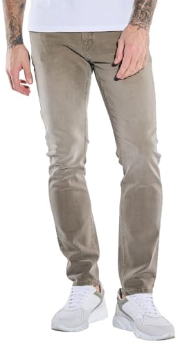 emilio adani Herren Jeans mit Wascheffekt, Hellbraun