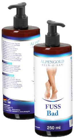Alwag Fußbad Erfrischend 250 ml – Belebendes Fußbad mit Menthol & ätherischen Ölen – Für müde Füße & Beine – Spa-Momente Zuhause