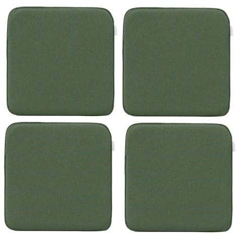 RACE LEAF Sitzkissen 4er Set 40,5 x 40,5 cm Memory Foam Stuhlkissen Grün – wasserdichte Oberfläche, rutschfeste Unterseite, Dicke Sitzauflage für Esszimmerstuhl, Bürostuhl & Gartenstuhl