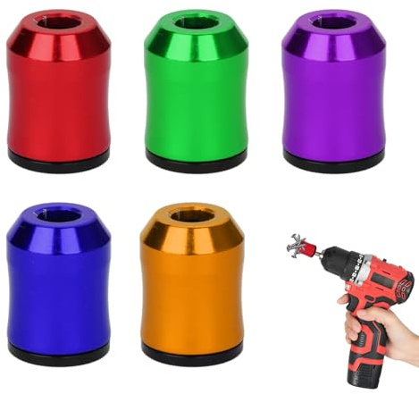 5Pcs Magnetic Screw Holder, Bit Magnetizer Ring for 6.35mm | Anti-Slip Magnetizer Ring for Home Repair and Woodw