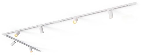 CALEX Schienensystem Set, 3m mit 6 Spots, GU10, Weiß, Tracklight Deckenleuchte