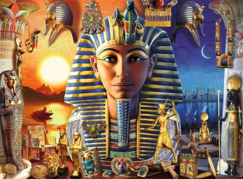 Puzzle 70 Teile Erwachsene, Ägyptische Statue Puzzle, Impossible Klassische Puzzles zum Stressabbau, Wanddekoration und Geschenk für Erwachsene 20x15 cm