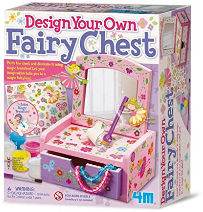 4M Paint Your Own Fairy Mirror Chest, Pink and Purple