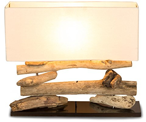 levandeo Tischlampe Treibholz 50x17cm 43cm hoch Unikat Lampe Holz
