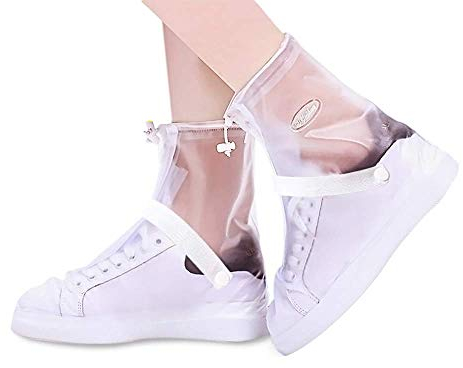 YMTECH Regenüberschuhe Wasserdicht Schuhe 1 Paar, Outdoor Rutschfester Radsportschuhe Überschuhe (Transparent, 42 - 43 EU)