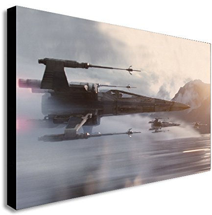FAB Leinwanddruck, Motiv 'X-Wing Over Water', A1, 81 x 61 cm (32 x 24 Zoll), Kunstdruck auf Leinwand, Star Wars, Kunstwerk